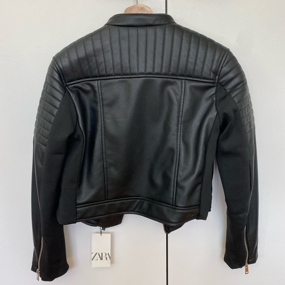 Women’s Zara Faux Leather Moto Jacket- New - Picture 2 of 10